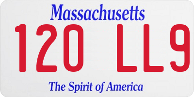 MA license plate 120LL9