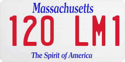 MA license plate 120LM1