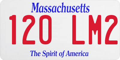 MA license plate 120LM2