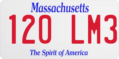 MA license plate 120LM3