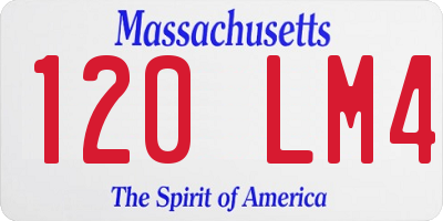 MA license plate 120LM4