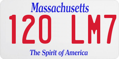 MA license plate 120LM7