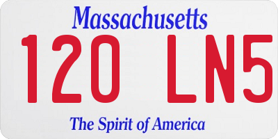 MA license plate 120LN5