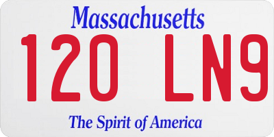 MA license plate 120LN9