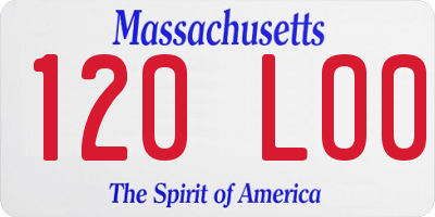 MA license plate 120LO0