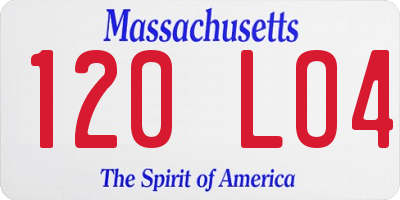 MA license plate 120LO4