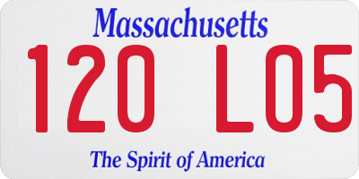 MA license plate 120LO5