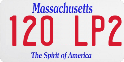 MA license plate 120LP2
