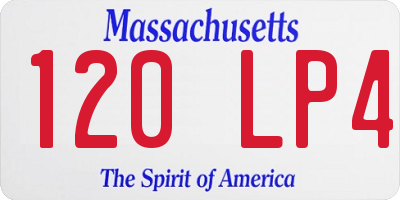 MA license plate 120LP4