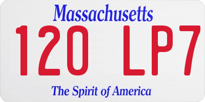 MA license plate 120LP7
