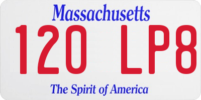 MA license plate 120LP8