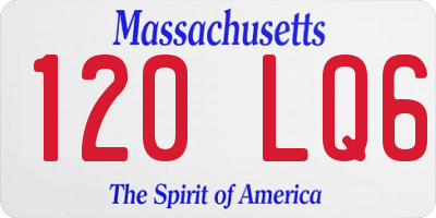 MA license plate 120LQ6