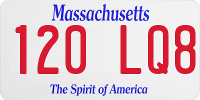 MA license plate 120LQ8