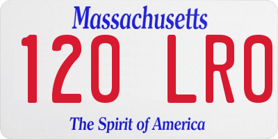 MA license plate 120LR0