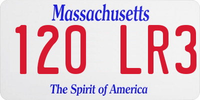 MA license plate 120LR3