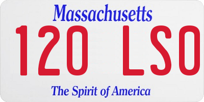 MA license plate 120LS0