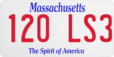 MA license plate 120LS3