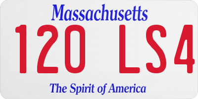 MA license plate 120LS4