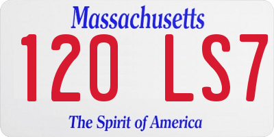 MA license plate 120LS7