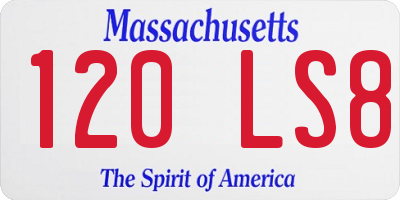 MA license plate 120LS8