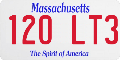 MA license plate 120LT3