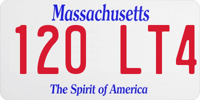 MA license plate 120LT4