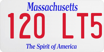 MA license plate 120LT5