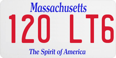 MA license plate 120LT6