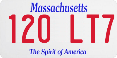 MA license plate 120LT7