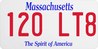 MA license plate 120LT8