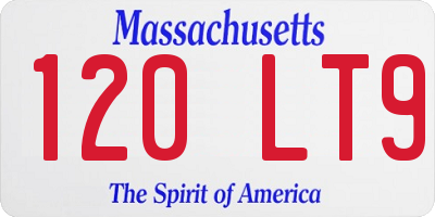 MA license plate 120LT9