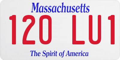 MA license plate 120LU1