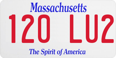 MA license plate 120LU2