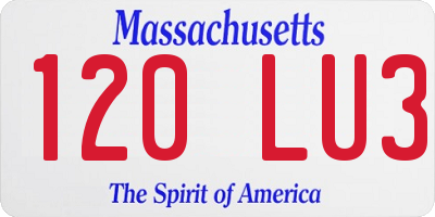 MA license plate 120LU3
