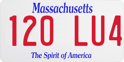MA license plate 120LU4