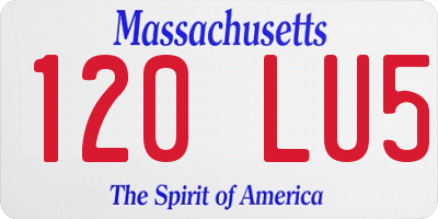 MA license plate 120LU5