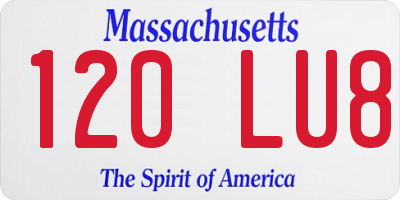 MA license plate 120LU8