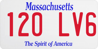 MA license plate 120LV6