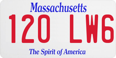 MA license plate 120LW6