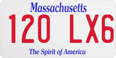 MA license plate 120LX6