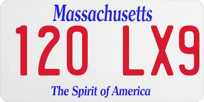 MA license plate 120LX9