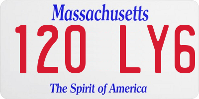 MA license plate 120LY6