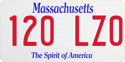 MA license plate 120LZ0