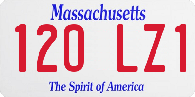 MA license plate 120LZ1