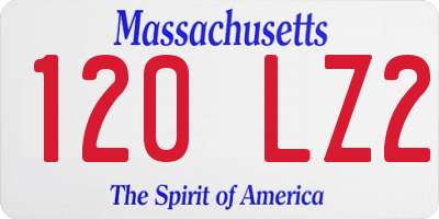 MA license plate 120LZ2