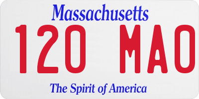 MA license plate 120MA0