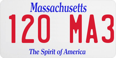 MA license plate 120MA3