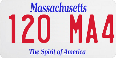 MA license plate 120MA4