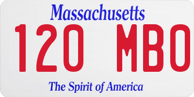 MA license plate 120MB0