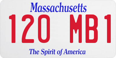 MA license plate 120MB1